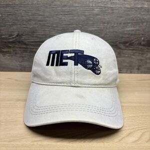 MET Logo Vantage‎ Hat Cap Strap Back Mens One Size Beige Twill Baseball